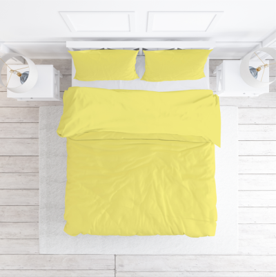 Baumwoll-Bettwäsche 160x200 Bananengelb