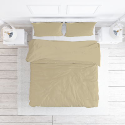 Baumwoll-Bettwäsche 160x200 Beige