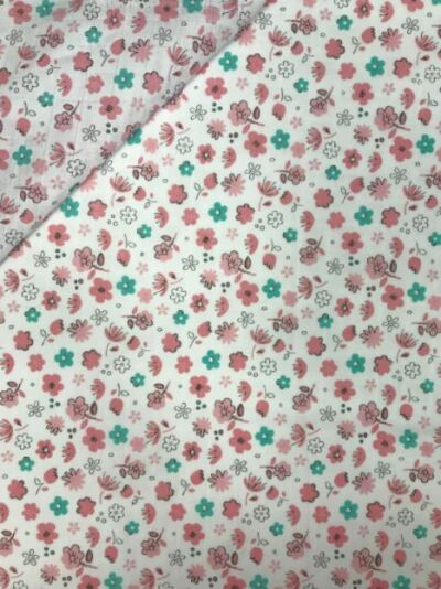 Musselin mit rosa Blumen