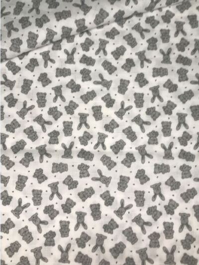 Musselin Bären und Kaninchen Grau